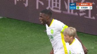 [进球视频]张玉宁半巧妙直塞法比奥梅开二度！国安3-0海牛